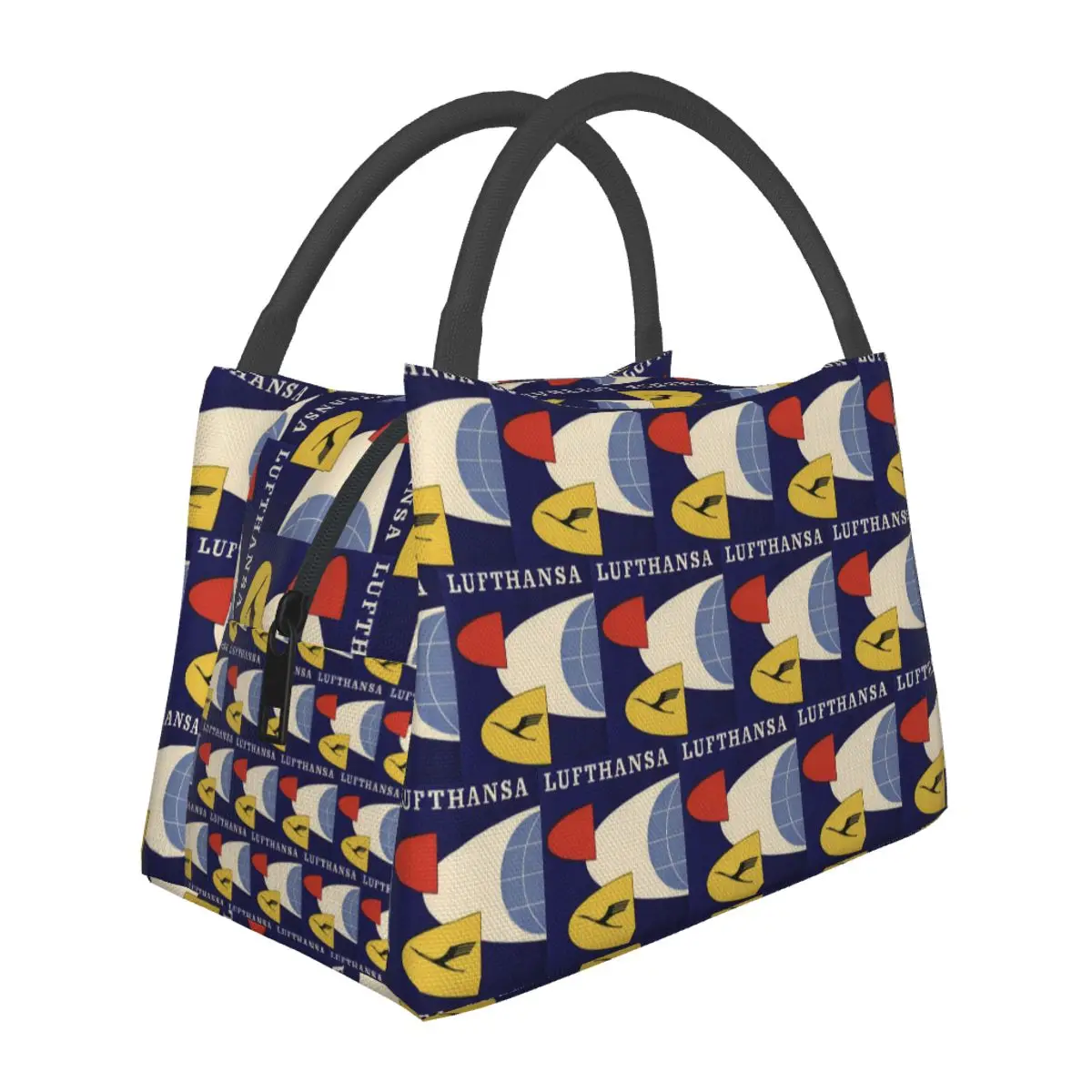 

Deutsche Lufthansa Vintage Insulated Lunch Bag for School Picnic Storage Food Boxes Container Cooler Thermal Lunch Box Tote