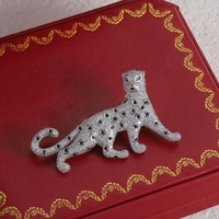 Luxury C-Collection Wildcat Brooch: Hand-Forged Feral Statement! Blazer Must-Have Bestseller. Ultimate Edge Gift Essential.