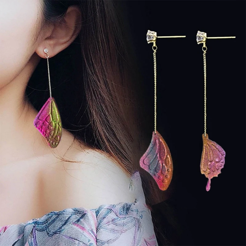 Pendant Molds Jewelry Mould Butterfly Wing Shaped Silicone Moulds with Holes Silicone Material Hand-Making