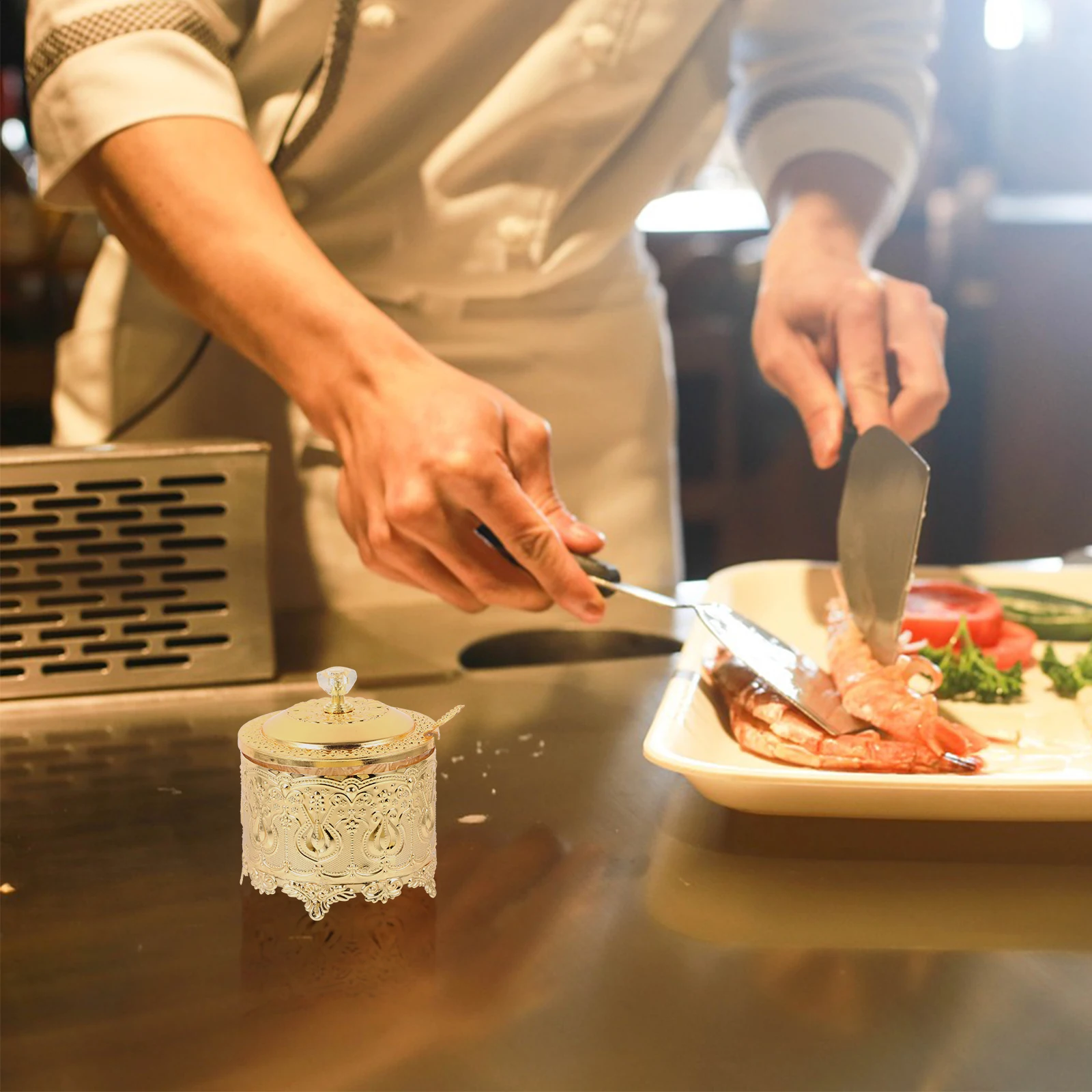 

Embossed European Style Candy Jar with Lid Small Glass Storage Jar Decorative Candy Dish for Kitchen and Home Use