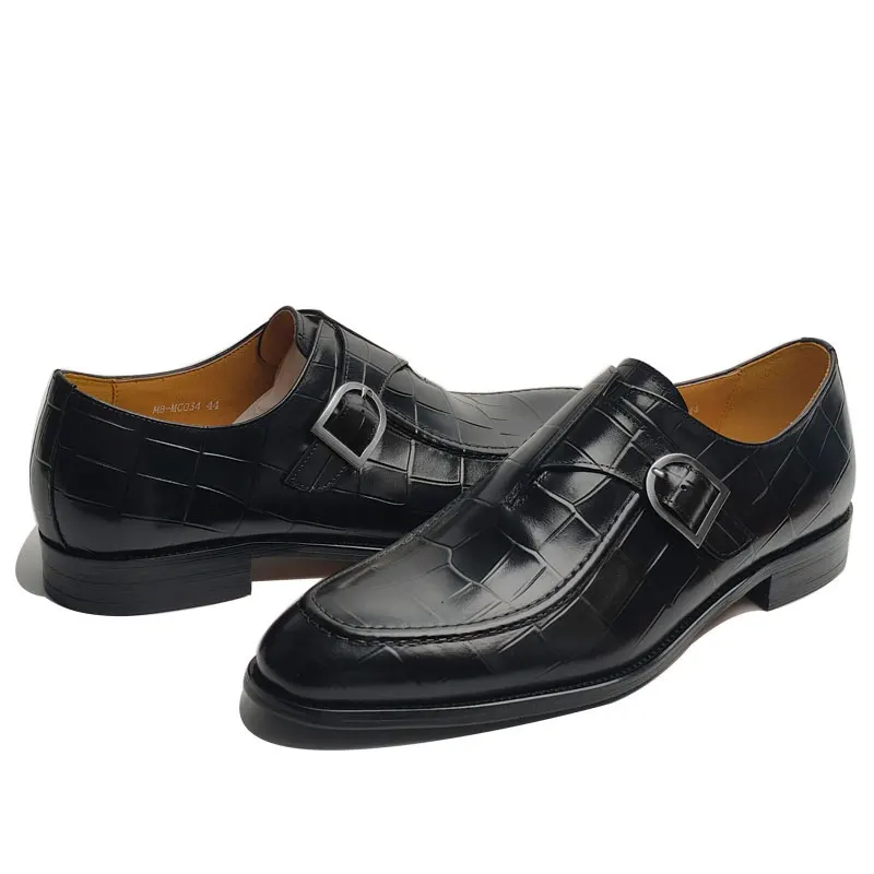 High-End Men's Leather Shoes Genuine Leather Monk strap Office Dress Shoes Special Design Good Price Man Oxfords Shoes Wholesale