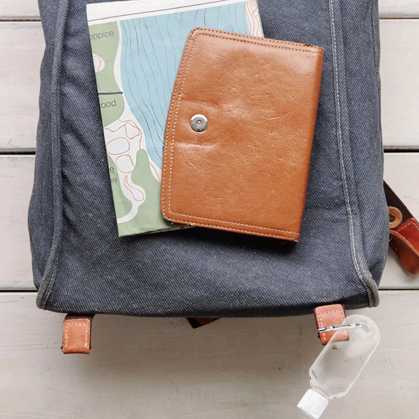 

10pcs 50Ml Refillable Travel Bottles Transparent Leak-Proof Containers For Shampoo Lotion Face Wash Sunscreen With Carabiner