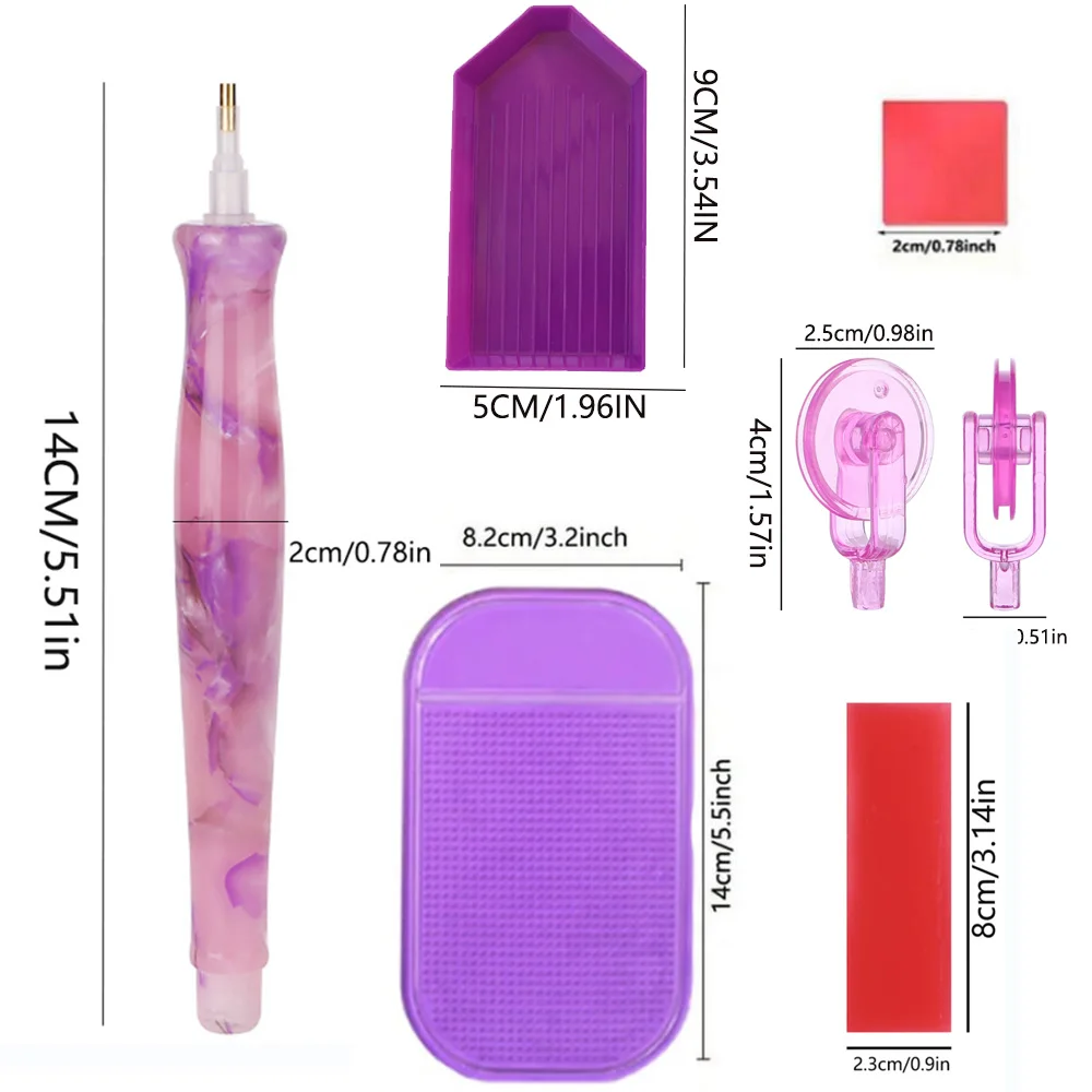 5D Resin Diamond Painting Pen Replacement Pen Heads Plate Glue Tray Funnel Roller Tools Kits Art Diamond Painting Accessories