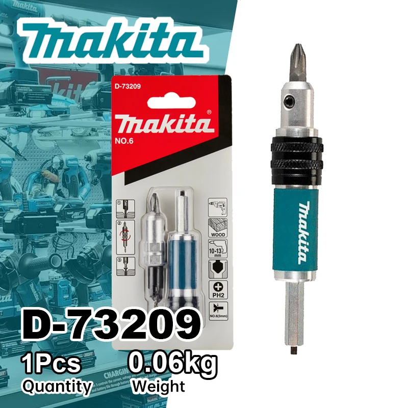 Набор сверл-зенкеров Makita D-73209 2-в-1 с откидным наконечником PH2 №6 для шурупов по дереву, шестигранный хвостовик 1/4 дюйма, для деревообработки