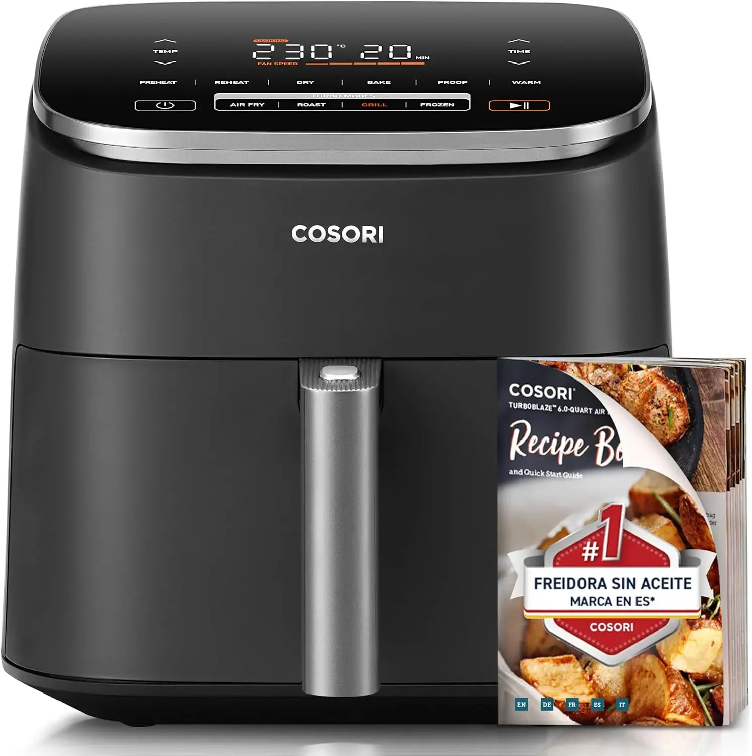 COSORI Freidora de Aire Turbo Blaze™ 6L, Air Fryer 46% Más Rápida con Motor DC, Freidora sin Aceite 9 en 1, con 117 Recetas de C