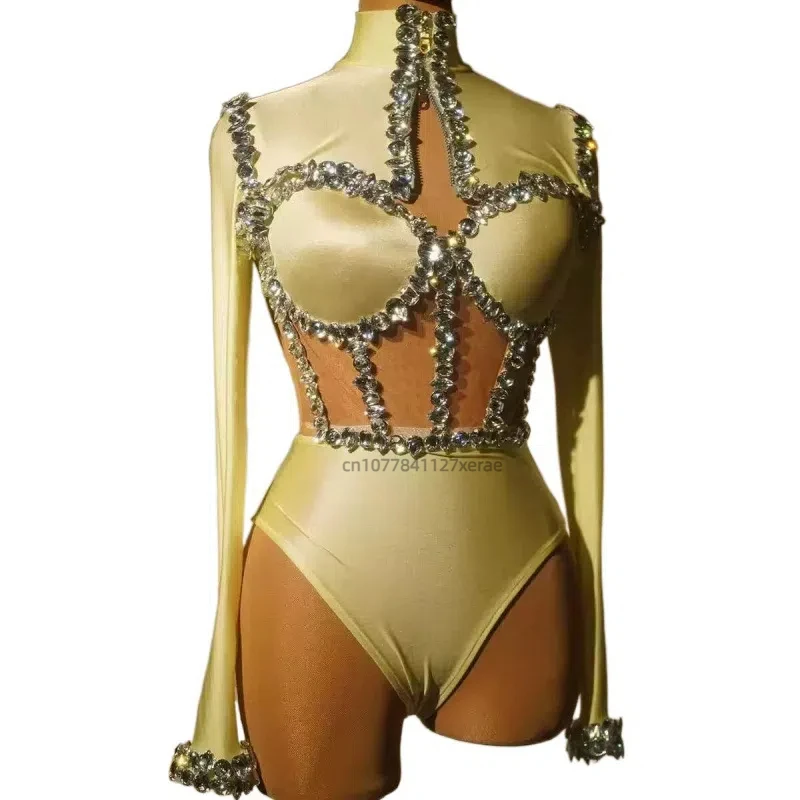 Traje de lantejoulas de dança latina feminino desempenho de palco dança jazz conjunto de mangas compridas traje de ginástica de grupo feminino