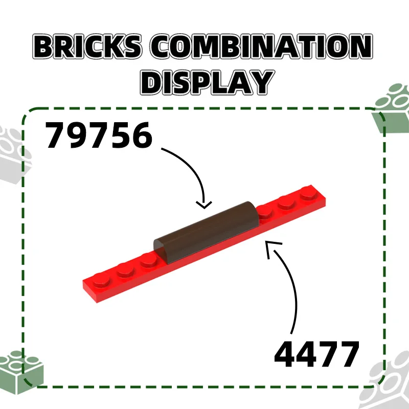 Wange 121Pcs/lot 79756 Plate 1X4X2/3 Building Blocks Moc Color Accessories Compatible with Brick DIY Spare Parts Toy Gift Box