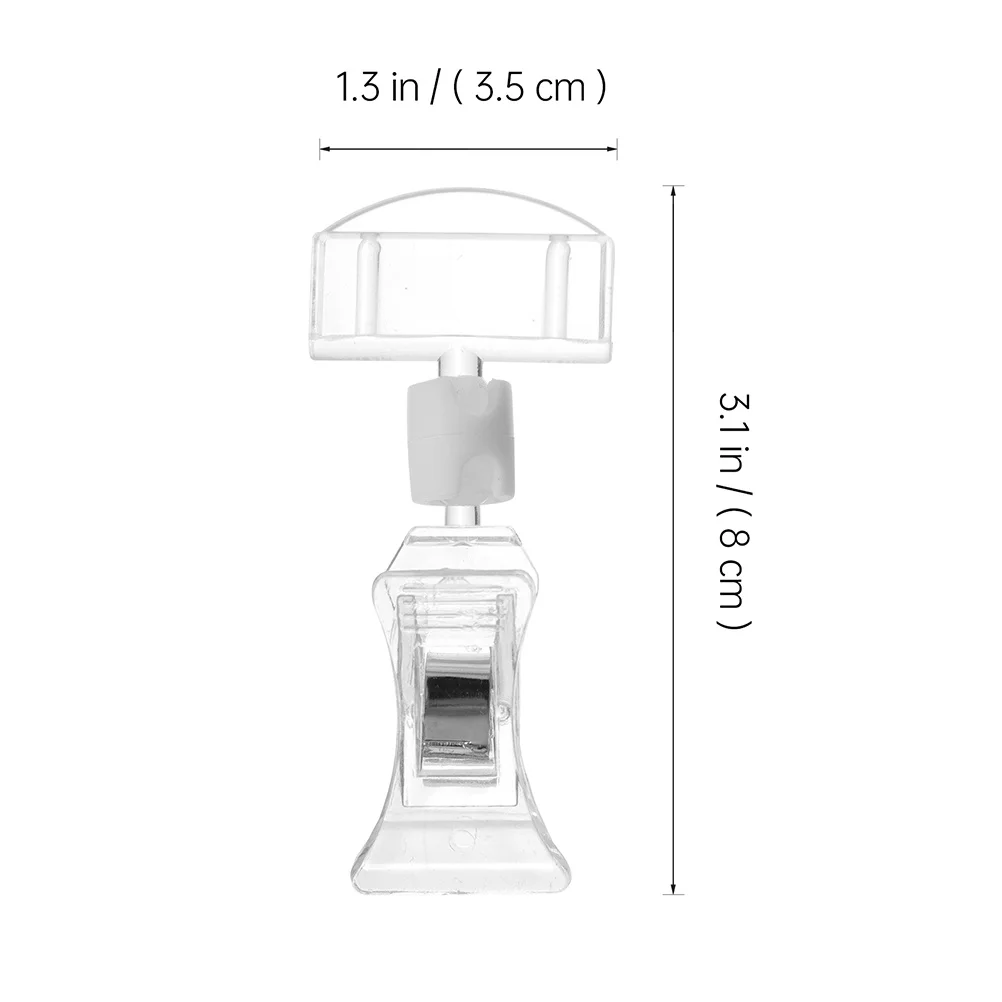 7Pcs Label Holder Display Stand 360 Degree Rotatable Acrylic Price Tag Clip for Desk Shelf Market Sign Advertising Rack