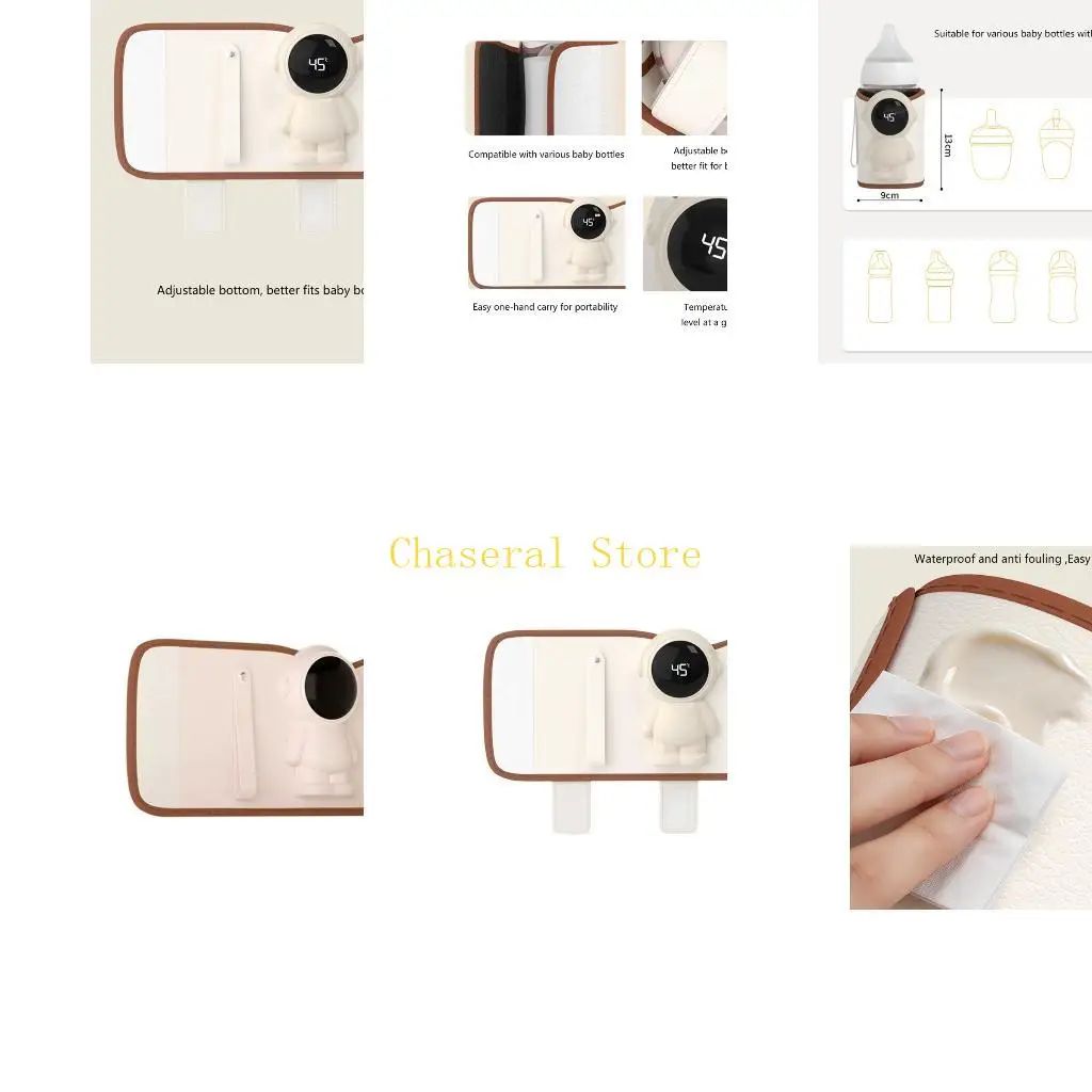 E7CE Portable Bottle Warmer for Baby Feeding, Digital Temperature Display and Wraparound Design for Car Ride Feeding