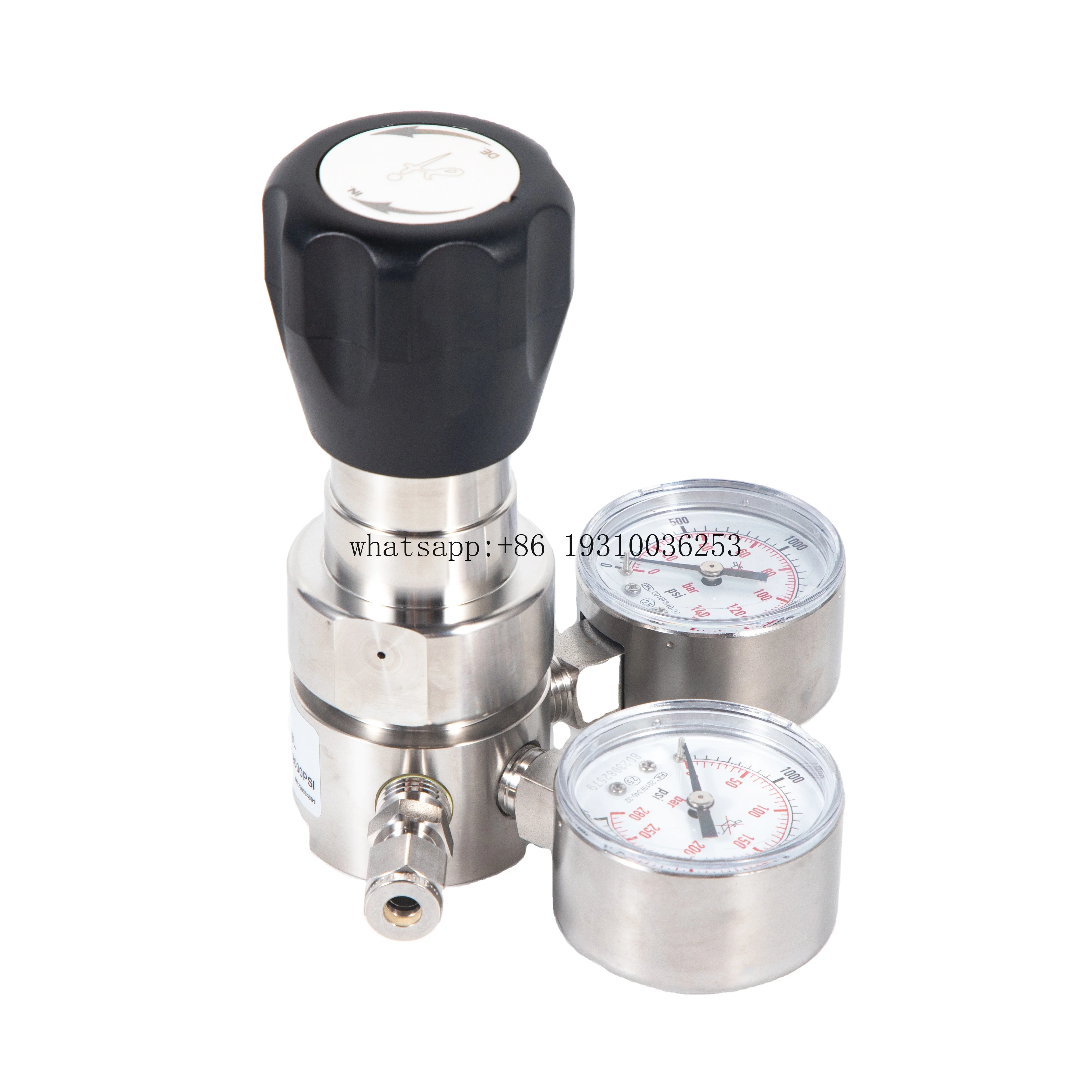 

316L Stainless Steel Regulator With Gauge Medium Flow Diaphragm Pressure Reducer