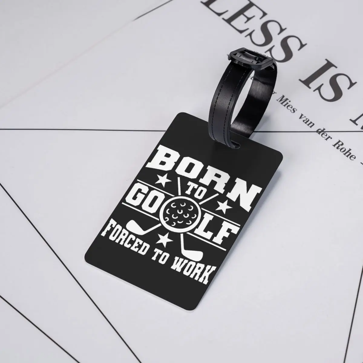 Born to Golf Forced to Work Étiquette de bagage pour valises, couverture de confidentialité, carte d'identité nominative