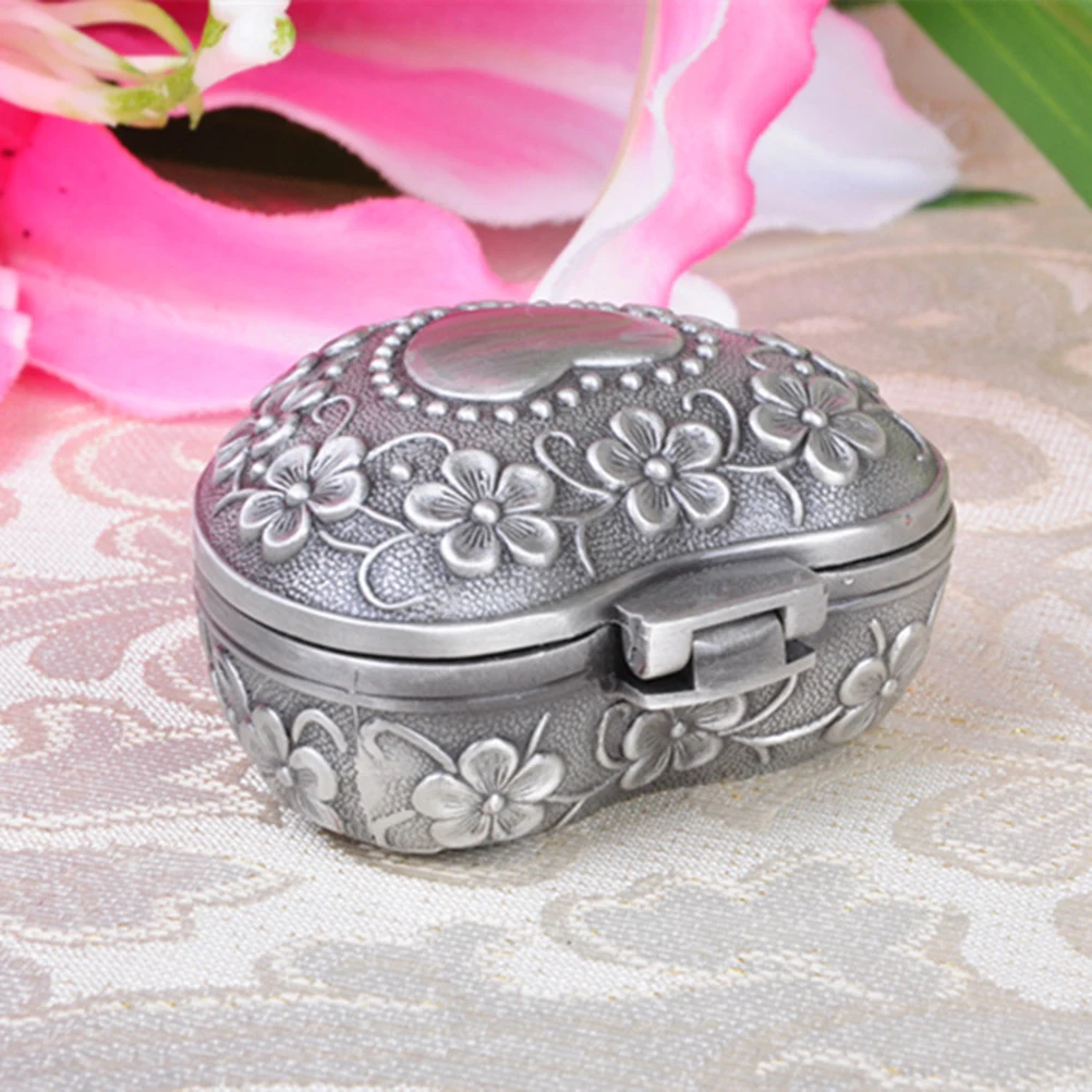 

Шкатулка для драгоценностей в форме сердца из цинкового сплава, винтажная витрина для хранения браслета, серег, кулона, домашнего офиса