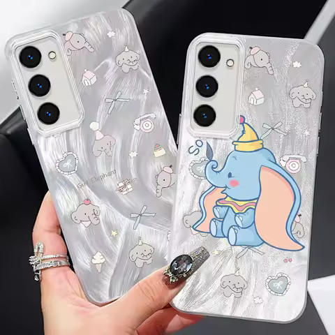 Disney Dumbo Cool For Samsung S24 S23 S21 FE Plus Ultra A03 A25 A23 A22 A21S A15 A14 A12 5G Feather Yarn Funda Phone Case