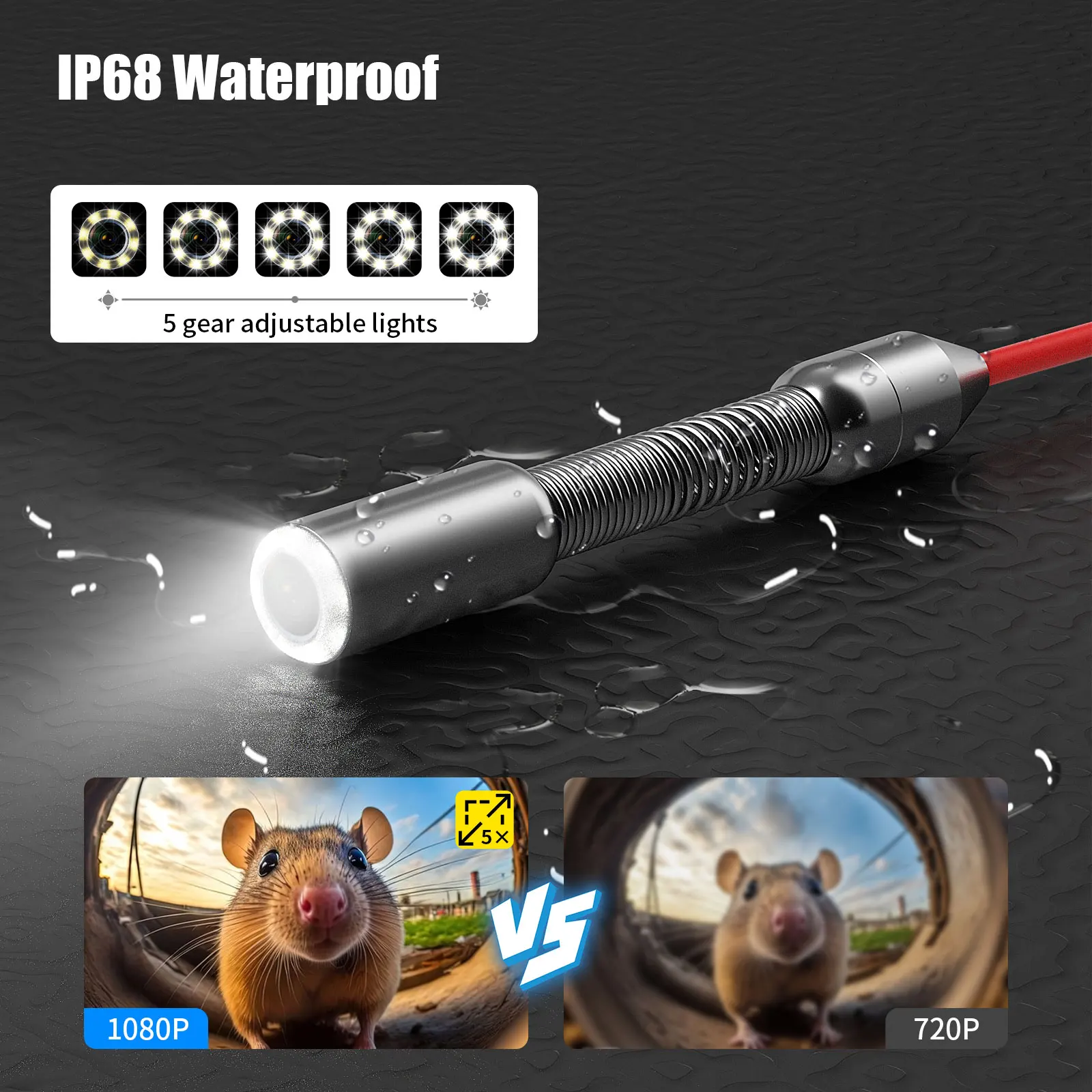 Sewer Pipe  Camera  with Meter Counter and 512HZ Locator DVR 7 inch Waterproof  Video Inspection Endoscope  Camera