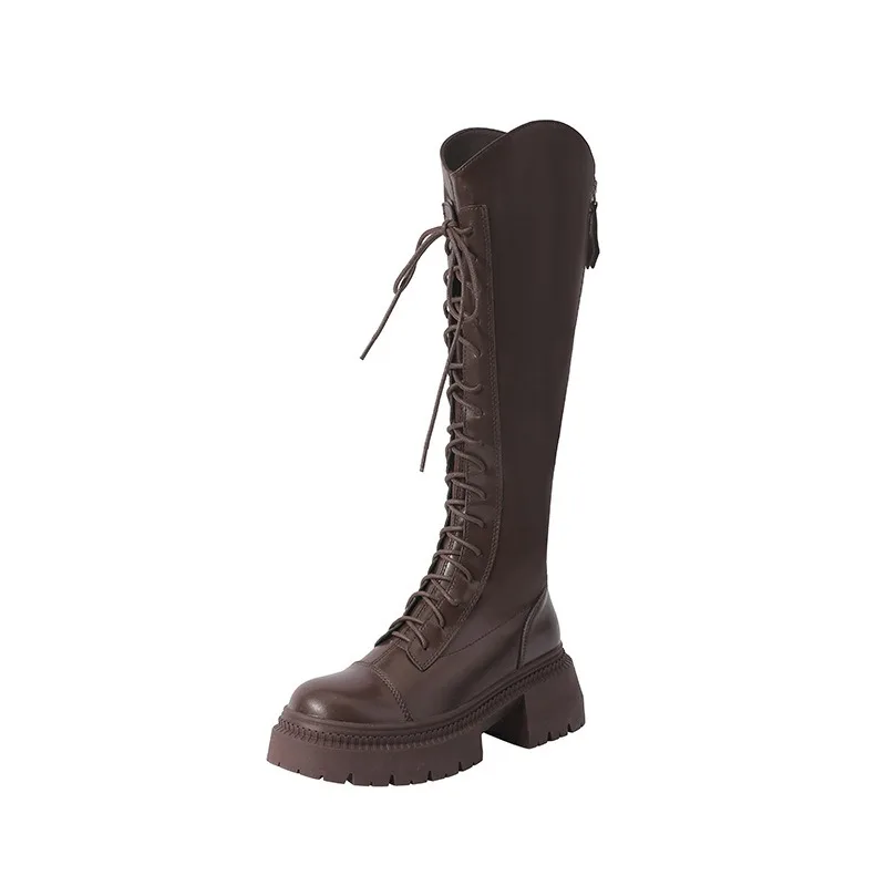 Knight Boots for Women Spicy Girls Long Boots Thick Soled Straps Knee High Boots Sexy Style Women Shoes Women Pumps 41-166