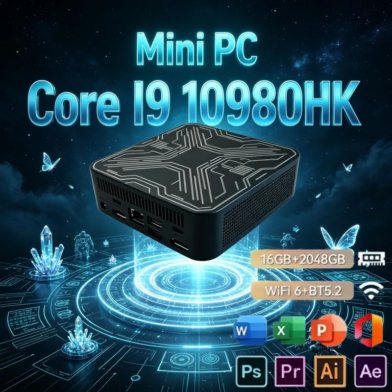 High Performance Mini PC Computer Arrival I9 10980HK BT5.2 WiFi6 16GB RAM 1TB/2TB SSD Lightweight Portable Gaming Work Desktop