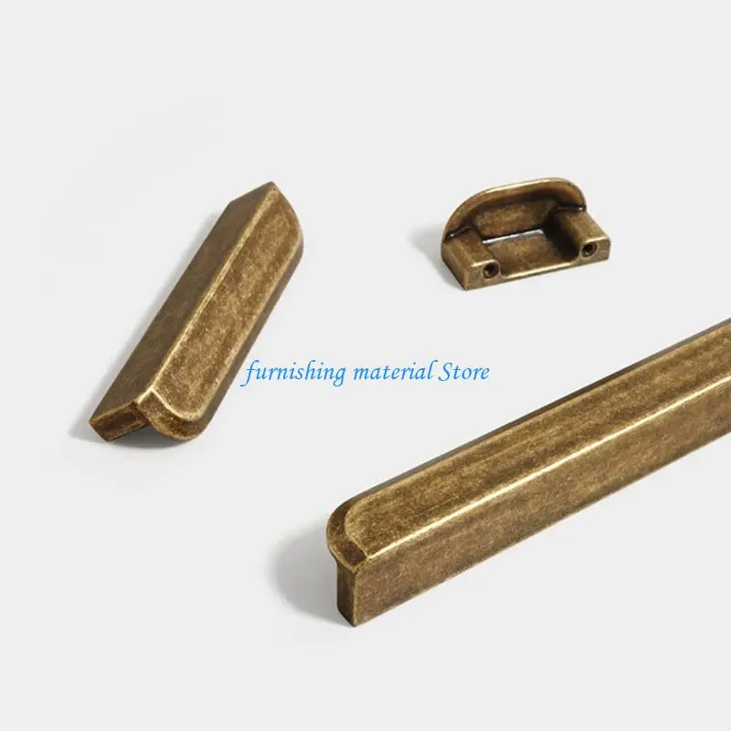 

Y5GD Set of 2 Vintages Styles Yellow Bronze Drawer Handles for Personalize Interior Designs and Home Makeover Projects