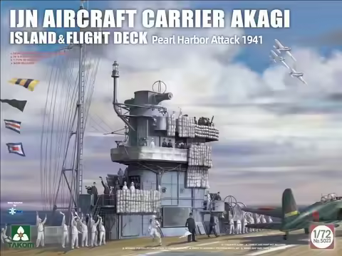 TAKOM 5023 1/72 Scale IJN AIRCRAFT CARRIER AKAGI ISLAND&amp;FLIGHT DECK Pearl Harbor Attack 1941 Model Kit