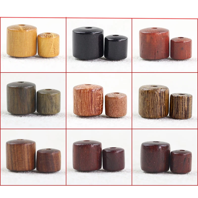 50pcs/Lot Various Natural Wood Bucket Beads 6/8mm Colorful Wooden Beads Charm Spacers DIY Bracelets Necklace Jewelry Women Men