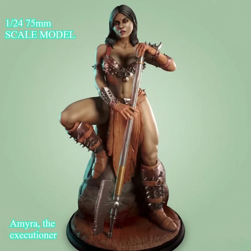 1/24 Scale Die Cast Resin Figure Assembled Model Kit Ancient European Female Warrior Hobby Miniature  Toy Unassembled Unpainted