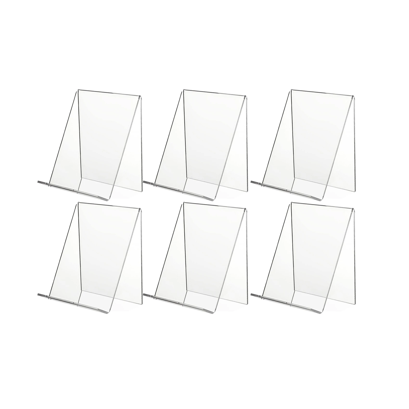 6 Pack Acrylic Book Stand,Clear Acrylic Display Stand, Clear Holder for Displaying Pictures,Jewelry,Watch Display Stand