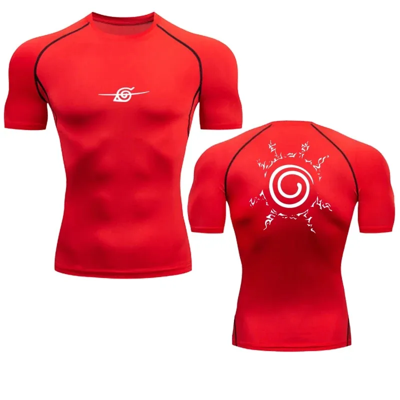 Camisas de compressão masculinas anime esporte secagem rápida ginásio tshirts fitness topos t verão outono masculino image 6