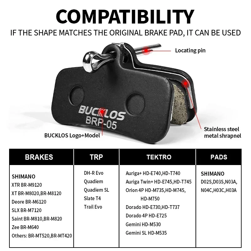 BUCKLOS الراتنج دراجة الفرامل منصات ل SHIMANO N03A H03A D03S الطريق الجبلية الدراجة الصحن الهيدروليكي وسادة مقاومة للاهتراء الجبلية مكبح قرصي الوسادة #2