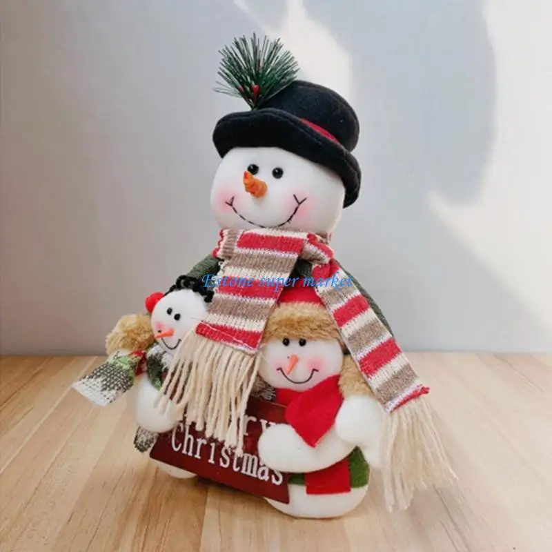 

090B Christmas Snowman Ornament Doll for Girls Boys Teens Figure Doll Sofa Decor
