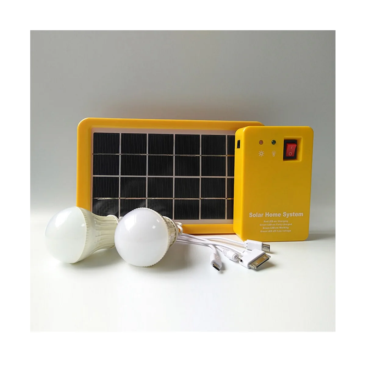 Panneau solaire à économie d'énergie, kit de 2 ampoules, système solaire, lumière LED aste, extérieur et intérieur, 3W