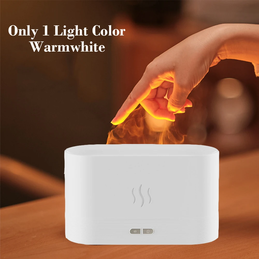 WHDPETS – diffuseur d'huile essentielle avec humidificateur d'air flamme, pulvérisateur à brume fraîche avec 7 couleurs, veilleuse pour maison, 200ml