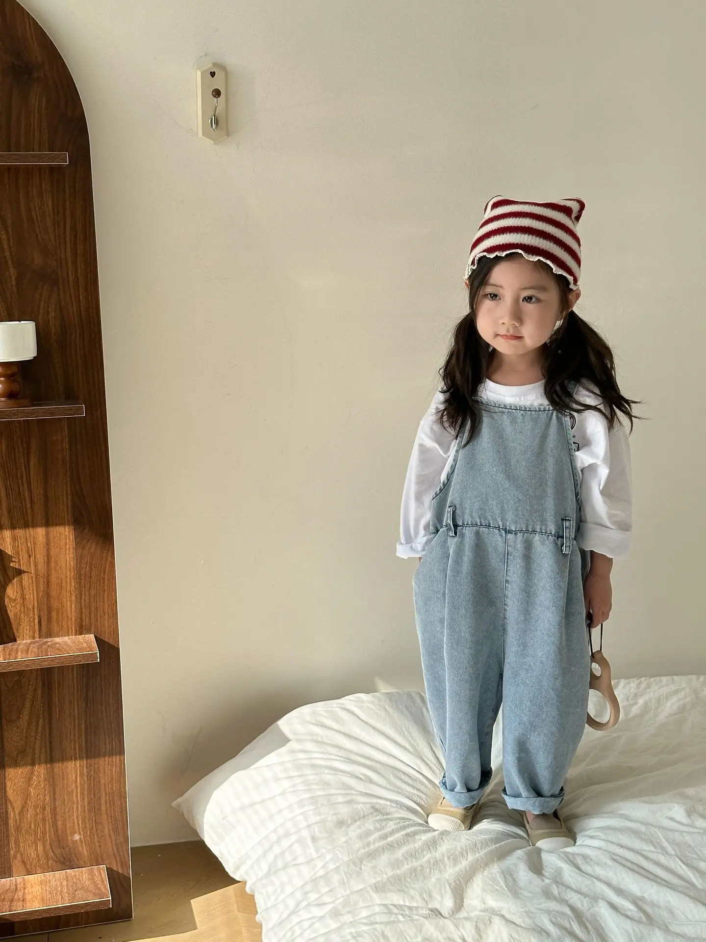 2024 Spring Autumn Children Denim Overalls Retro Girl Jeans Boy Baby Casual Suspenders Jumpsuit Kid Cotton Pants Toddler Trouser