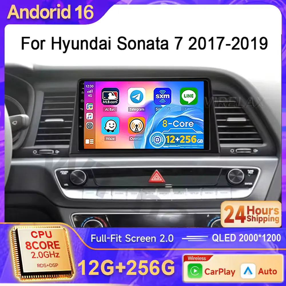 Android 16 Carplay For Hyundai Sonata 7 LF 2017 2018 2019 No 2din GPS Navigation DSP Car Radio Video DVD Autoradio GPS 5G Wifi