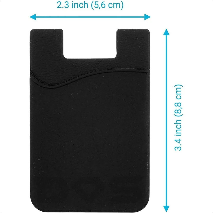 Adhesive Cell Phone Wallet for Back of Phone Case. Silicone Stick On Sleeve for iPhone Android Flat Surfaces Great for Credit C - Image 5