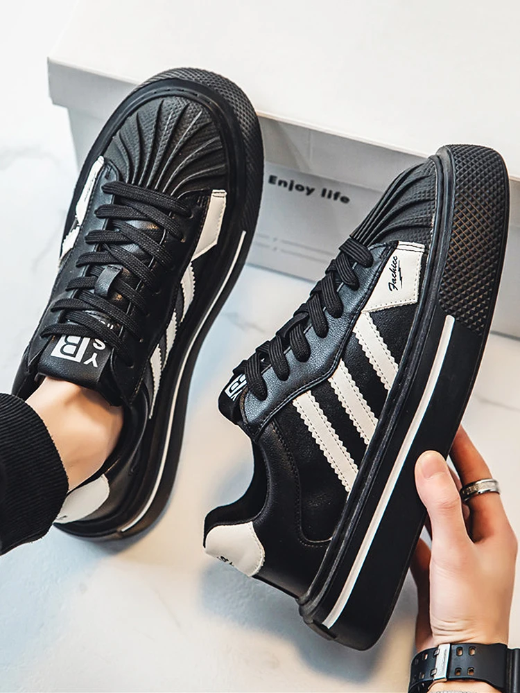 Big Size Men Shell Toe Skate Sneakers Light Platform Thick Sole Breathable Casual Street Footwear Zapatillas Hombre
