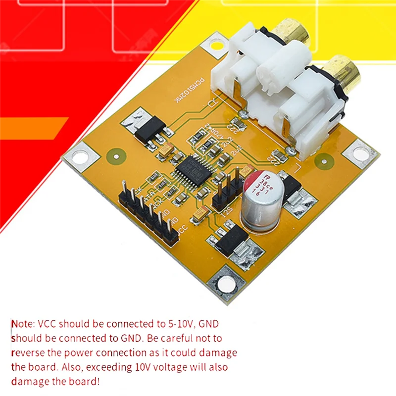 A73E-PCM5102A DAC Decoder I2S Player Board PCM5102 32 Bit 384K Audio Output DC 5V- 10V Power Supply For Raspberry Pi Interface
