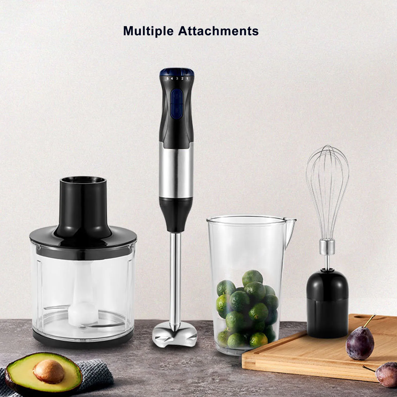 110V Electric Hand Mixer Multi Function Stainless Steel Easy Use 5 Speed 1000W Electric Hand Blender US Plug for Kitchen