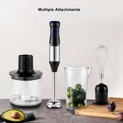 110V Electric Hand Mixer Multi Function Stainless Steel Easy Use 5 Speed 1000W Electric Hand Blender US Plug for Kitchen