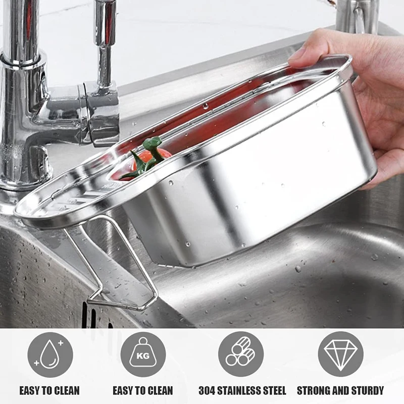 New Sink Strainer Funnel Drain Basket Multifunctional Saddle-Shaped Left Mesh Stainless Steel Filter