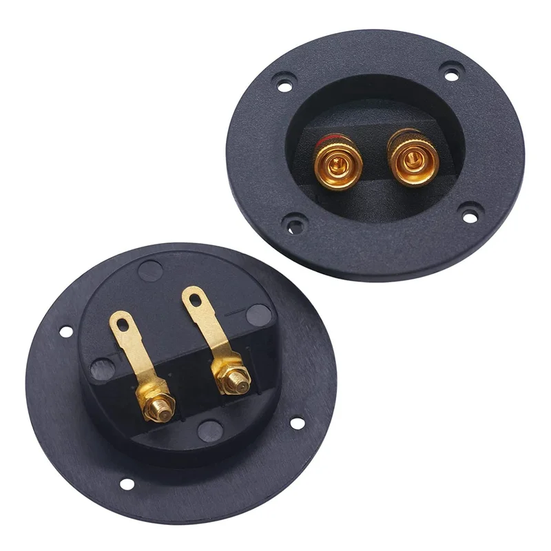 SCLS 6 Pcs DIY Home Car Stereo 2-Way Speaker Box Terminal Binding Post Round Spring Cup Connectors Subwoofer Plugs (Black)