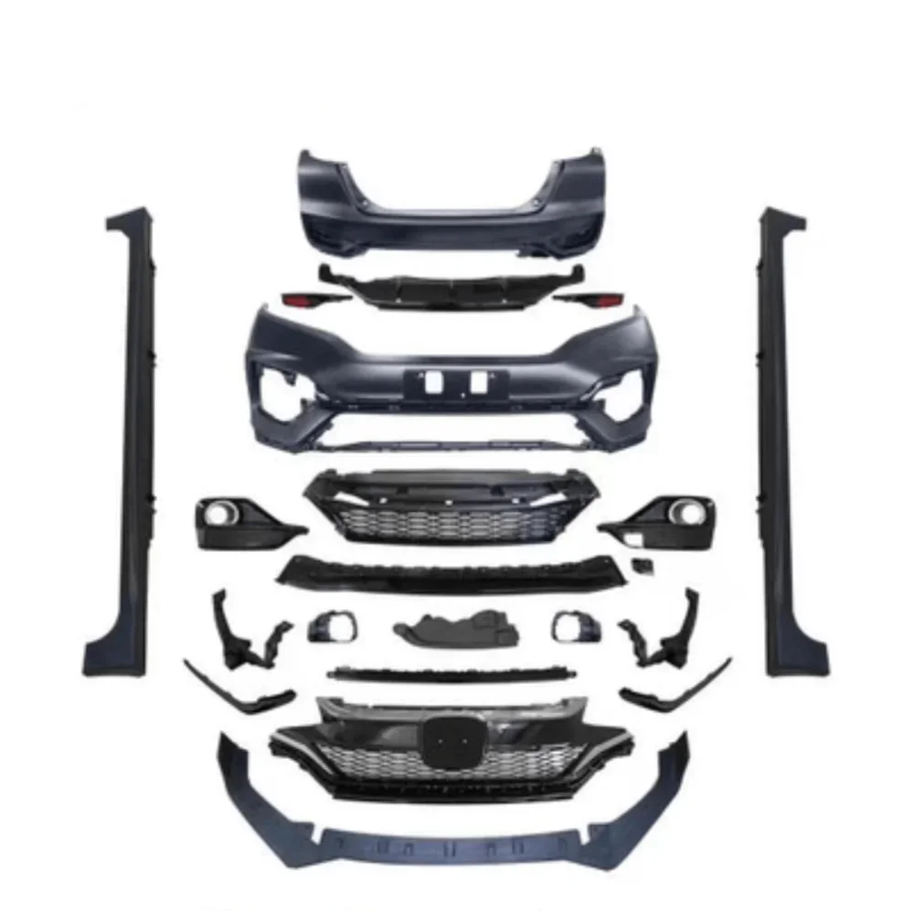 Car surround body kit  front rear bumper for Honda fit GK5 3th 2014-20 RS grill fog lamp cover front rear lip Side skirt