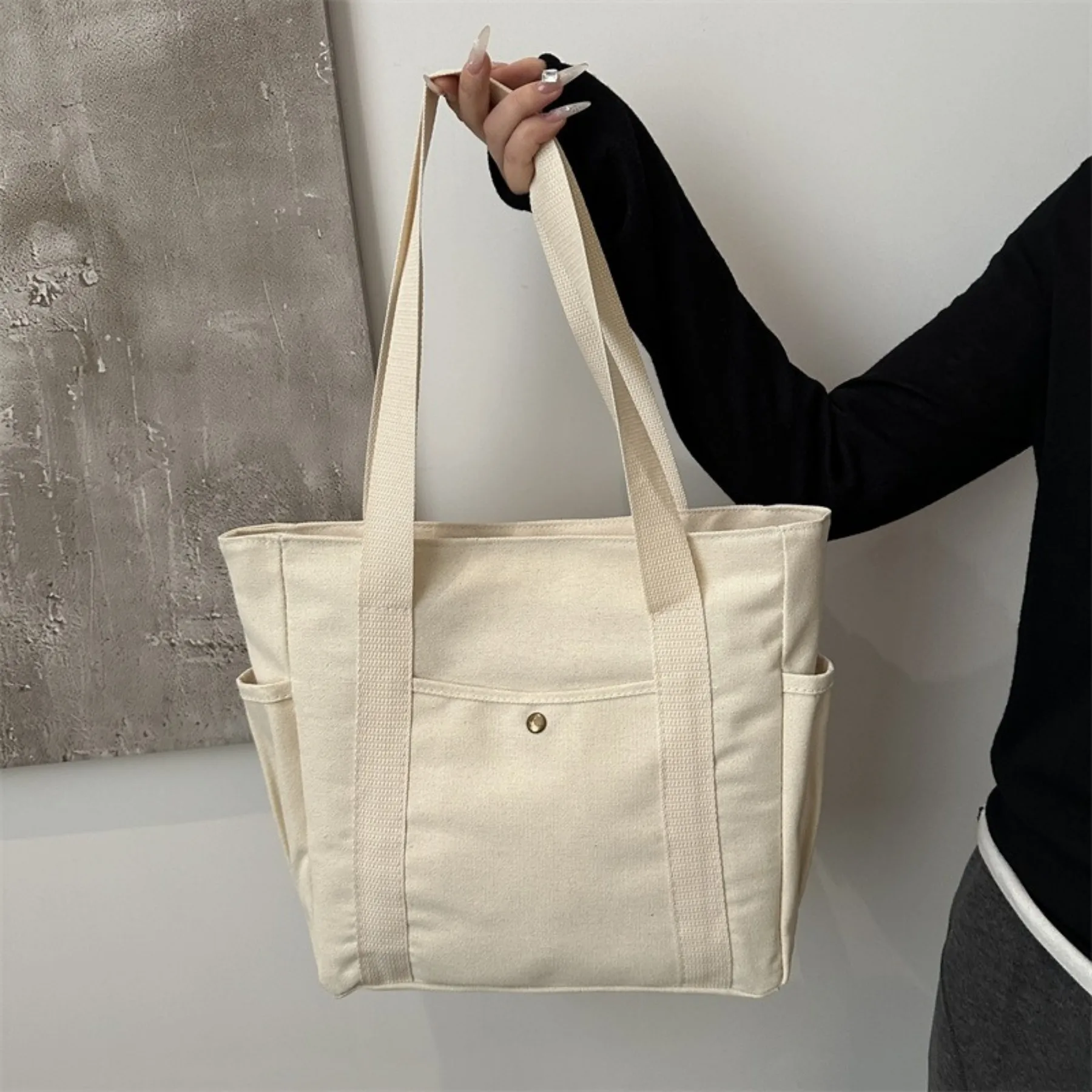 

Lightweight Canvas Tote Bag,The Woven Medium Tote Bag Canvas Tote Bag Waterproof Nylon Multi Pocket Shoulder Bags