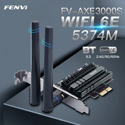 5374Mbps Wi-Fi 6E Triple Band Intel AX210 PCIe Wireless Adapter For Bluetooth 5.3 Wi-Fi Network Card 2.4G/5G/6GHz 802.11ax Win10