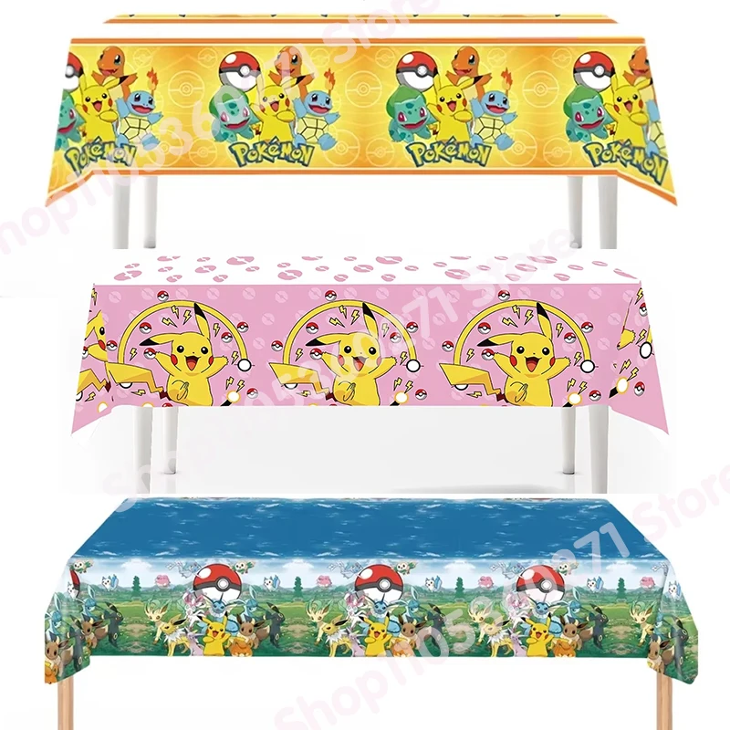 Nappe Pokémon pour Fête d'Anniversaire, Décoration Pikachu, Housse de Table, Cadeau pour Bébé, Jouet pour Enfants, Fournitures de Fête