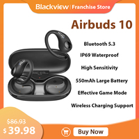 Blackview Airbuds 10 Wireless Headset 550mAh Battery IP69 Waterproof Touch Control Full Compatibility Sports Headset