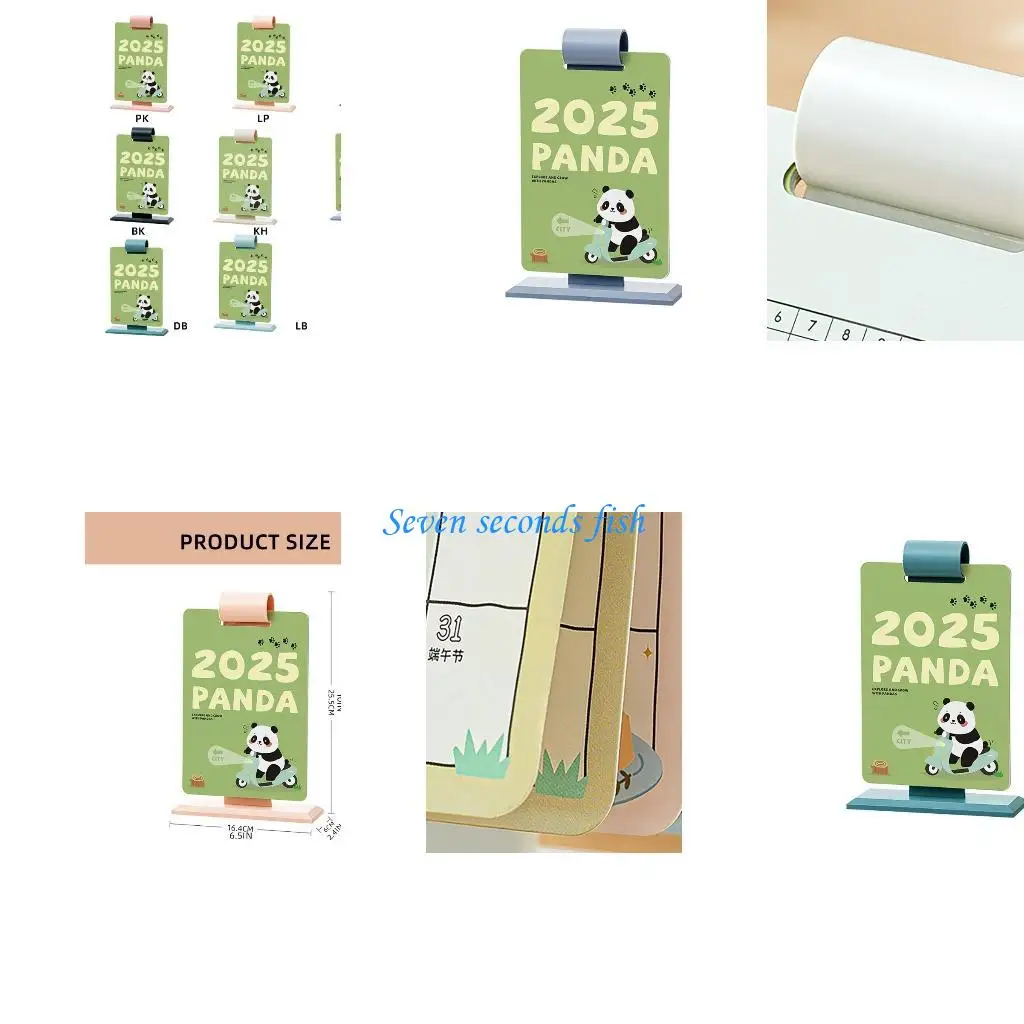 

L74B 2025 Office Calendar Desktop Calendar Cartoon Panda Calendar Standing Calendar Desk Calendar Year Calendar