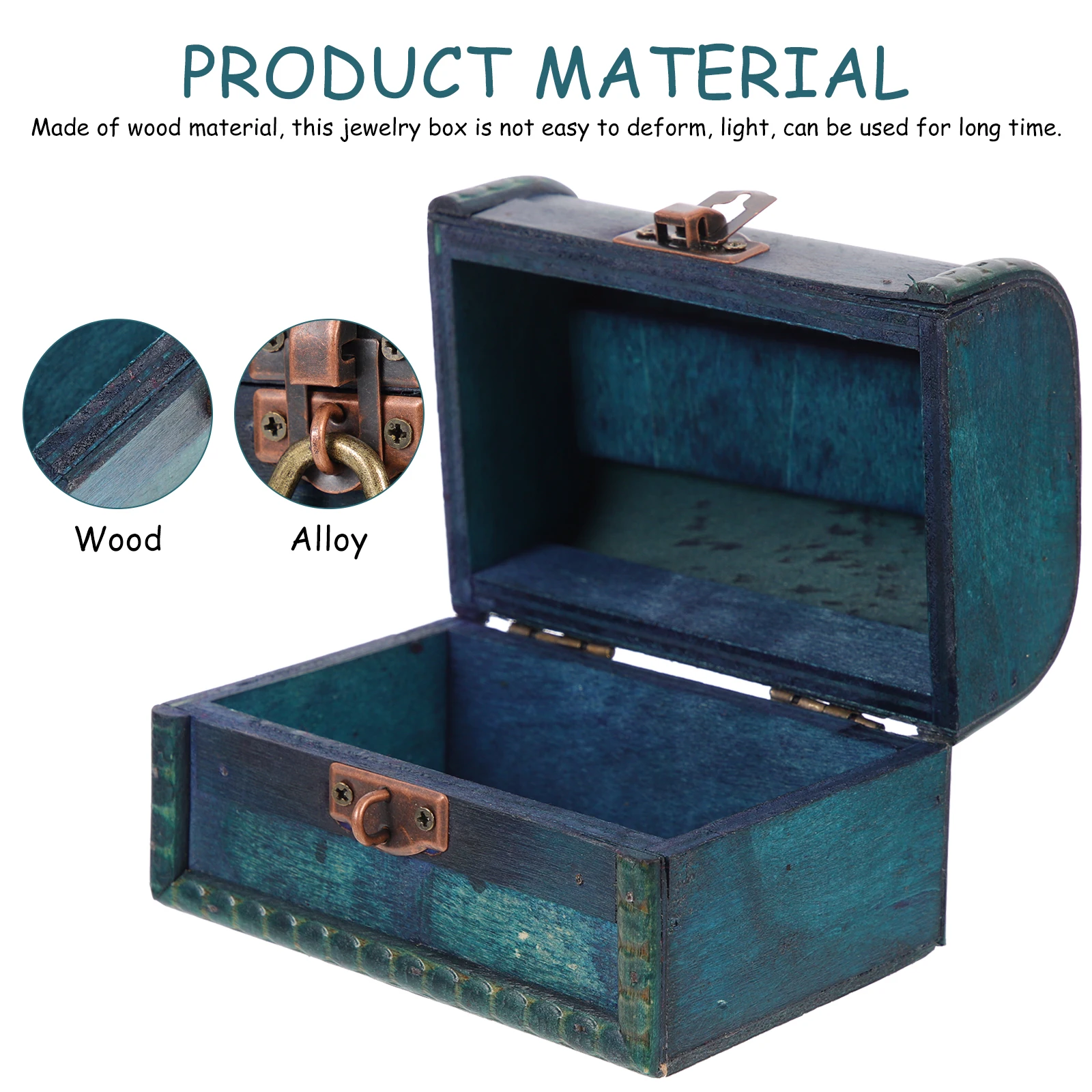 

1pcs Vintage Jewelry Box Retro Wooden Storage Case For Earrings Rings Pendants Dustproof Organizer Trinket Box