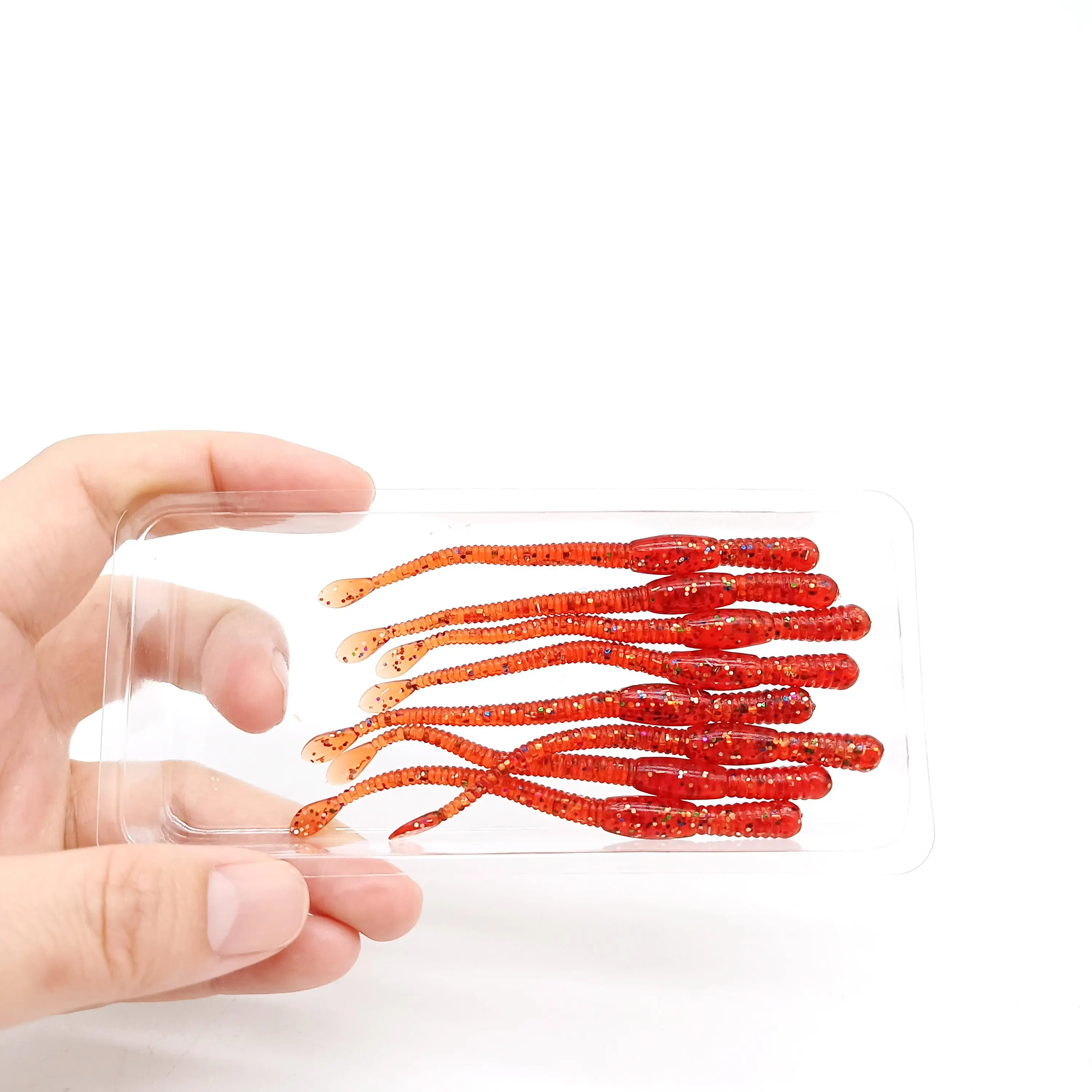 DUODUOYU 8PCS Simulazione lombrico Fsihing Esche 1.1g/70mm Noodle Verme PVC Esche Artificiali Esca Morbida Diving Attrezzatura da pesca