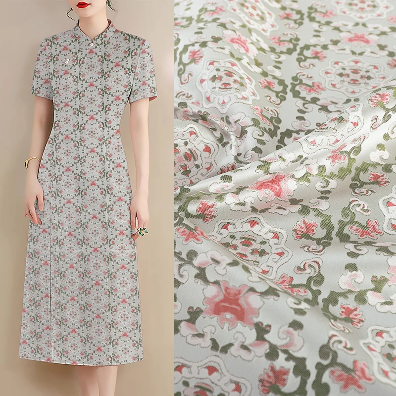 

Новый китайский топ-жилет из ткани Сун Цзинь, материал для костюма Ципао Тан, вышивка, узор «Восемь сокровищ» с лотосом