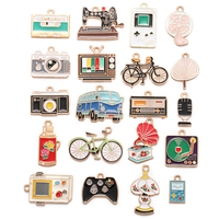 10Pcs Vintage bicycle sewing television machine camera drip alloy pendant DIY jewelry earrings Keychain making charm W404