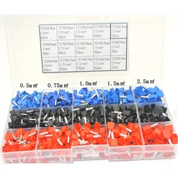 765 Pcs/set Dual Twin Copper Wire Crimp Tube Connector Insulated Cord End Cable Wire Insulated Bootlace Ferrule Terminal Kit Set